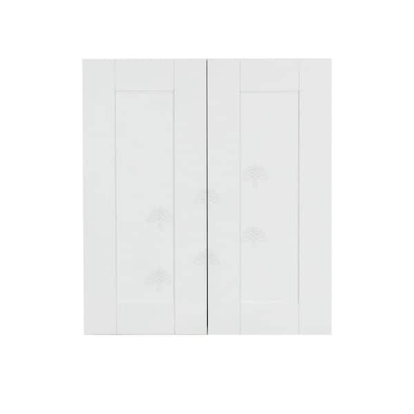 Anchester Assembled 24x30x12 in. 2 Door Wall Cabinet with 2 Shelves in Classic White