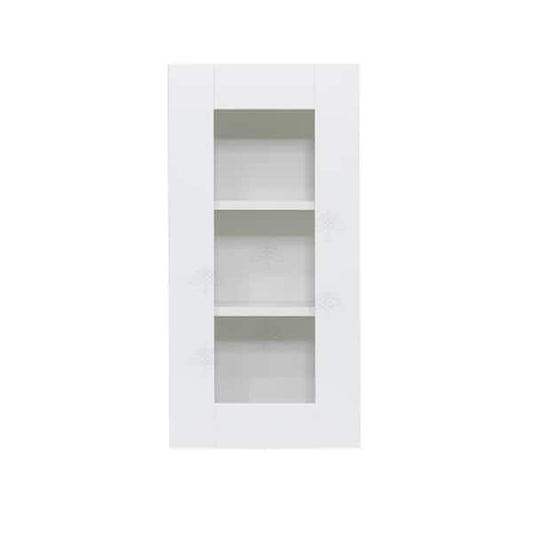 Anchester Assembled 12 in. x 30 in. x 12 in. Wall Mullion Door Cabinet with 1-Door 2-Shelves in White