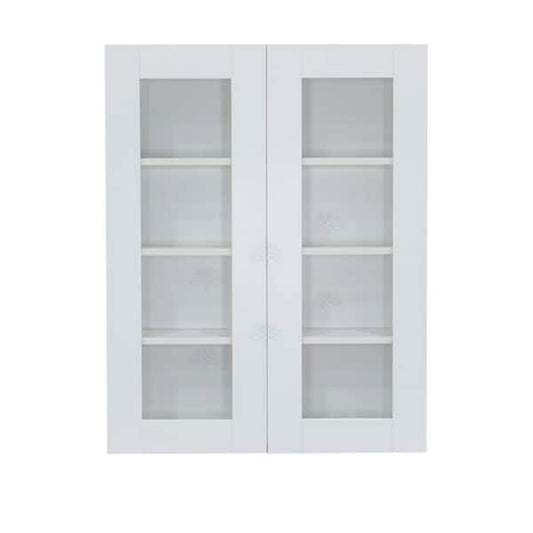 Anchester Assembled 27 in. x 42 in. x 12 in. Wall Mullion Door Cabinet with 2-Doors 3-Shelves in White