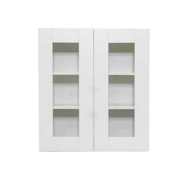 Anchester Assembled 30 in. x 36 in. x 12 in. Wall Mullion Door Cabinet with 2-Doors 2-Shelves in White