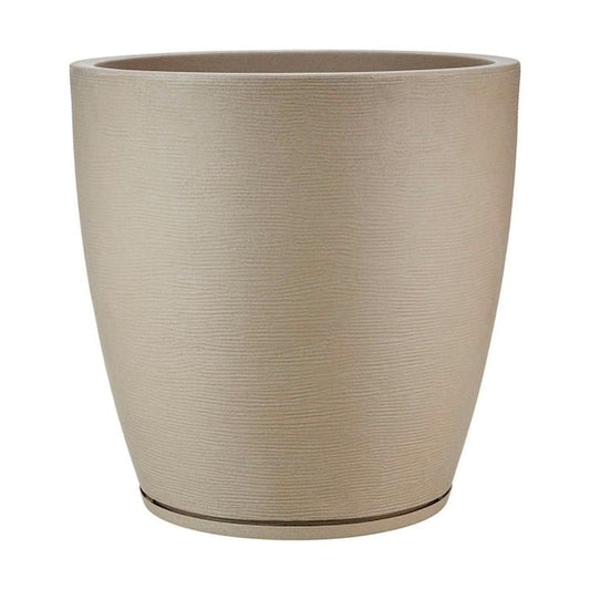 Amsterdan XX-Large Beige Stone Effect Plastic Resin Indoor and Outdoor Planter Bowl