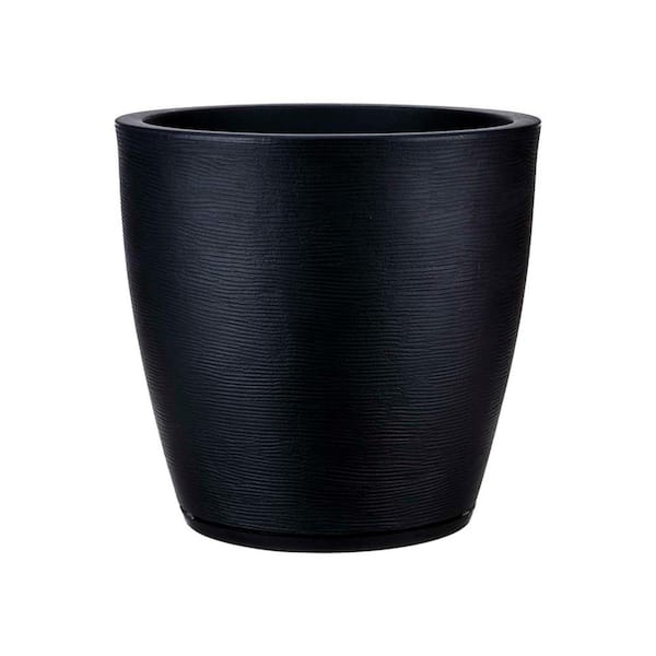 Amsterdan Large Black Plastic Resin Indoor and Outdoor Planter Bowl