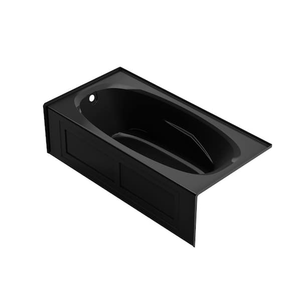 AMIGA 72 in. x 36 in. Soaking Bathtub with Left Drain in Black