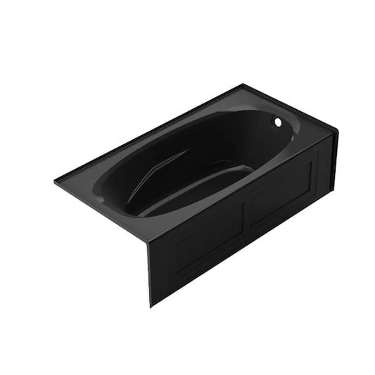 AMIGA 72 in. x 36 in. Soaking Bathtub with Right Drain in Black