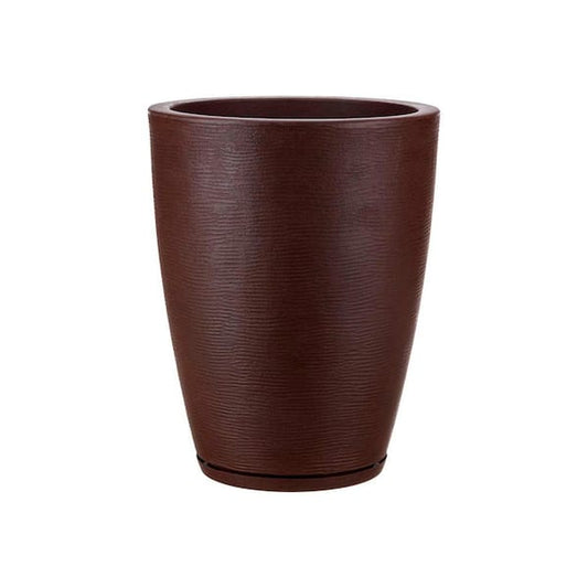 Amsterdan Small Brown Stone Effect Plastic Resin Indoor and Outdoor Planter Bowl