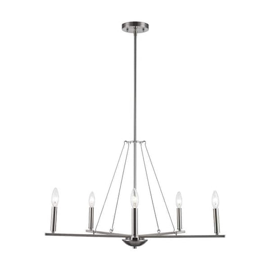 Amreen 5-Light Brushed Nickel Candle Chandelier Light Fixture