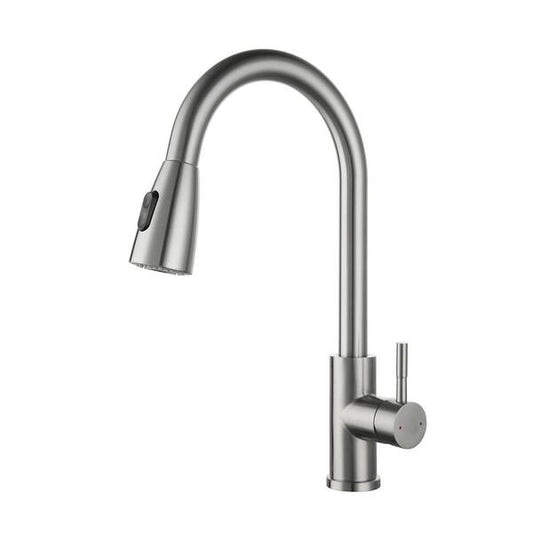 Amuring Single Handle Pull Out Sprayer Kitchen Faucet with cUPC Certification in Brushed Nickel