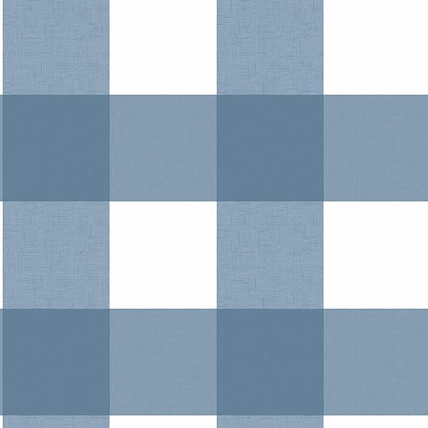 Amos Blue Gingham Strippable Roll (Covers 56.4 sq. ft.)