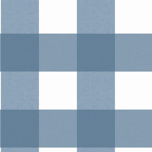 Amos Blue Gingham Strippable Roll (Covers 56.4 sq. ft.)