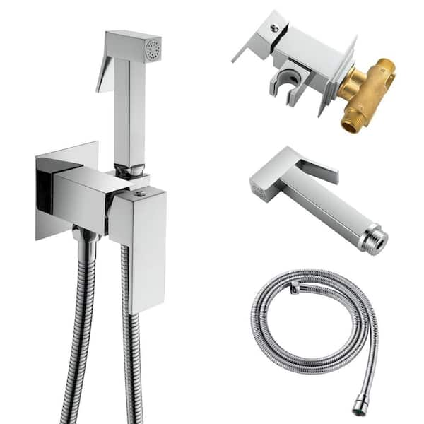 Amii Single-Handle Bidet Faucet with Bidet Sprayer and Hot and Cold Mode in Chrome