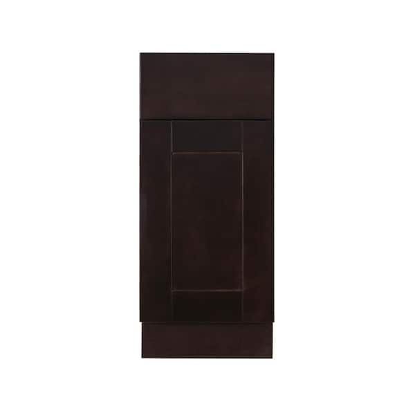 Anchester Assembled 12 in. x 34.5 in. x 24 in. Base Cabinet with 1 Door and 1 Drawer in Dark Espresso