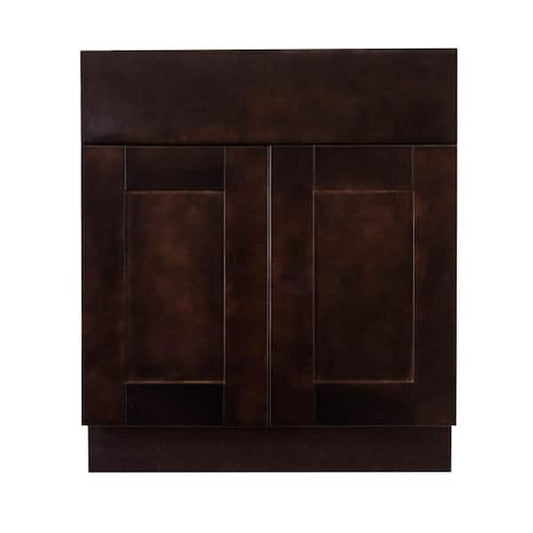 Anchester Assembled 27 in. x 34.5 in. x 24 in. Base Cabinet with 2 Doors and 1 Drawer in Dark Espresso