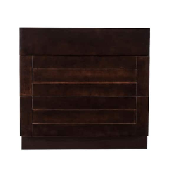 Anchester Assembled 24 in. x 34.5 in. x 24 in. Base Cabinet with 3 Drawers in Dark Espresso