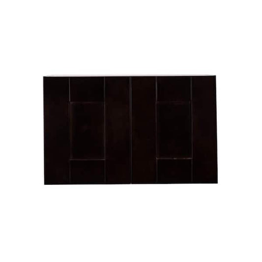 Anchester Assembled 24 in. x 15 in. x 12 in. Wall Cabinet with 2 Doors No Shelf in Dark Espresso