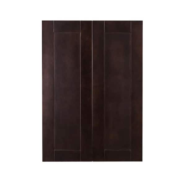 Anchester Assembled 24 in. x 42 in. x 12 in. Wall Cabinet with 2 Doors 3 Shelves in Dark Espresso