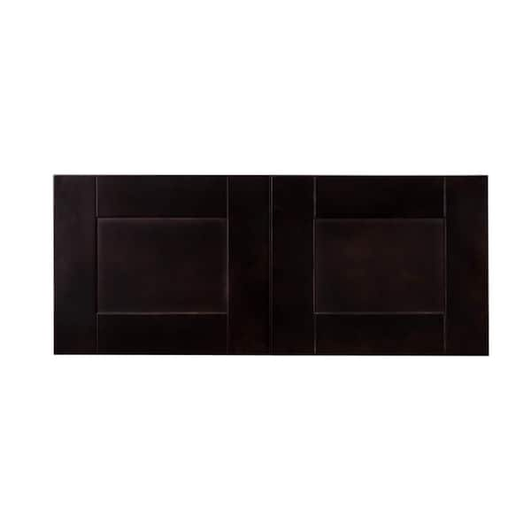 Anchester Assembled 33 in. x 12 in. x 12 in. Wall Cabinet with 2 Doors No Shelf in Dark Espresso