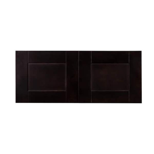 Anchester Assembled 33 in. x 15 in. x 12 in. Wall Cabinet with 2 Doors No Shelf in Dark Espresso