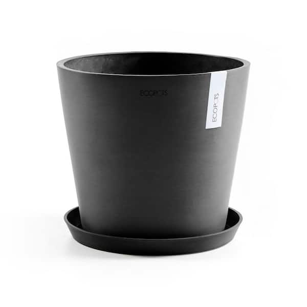 Amsterdam 16 in. Dark Grey Premium Sustainable Planter (with Saucer)