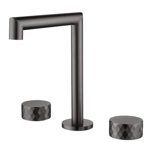 Amii 8 in. Widespread Double Handle Bathroom Faucet in Gunmetal Gray