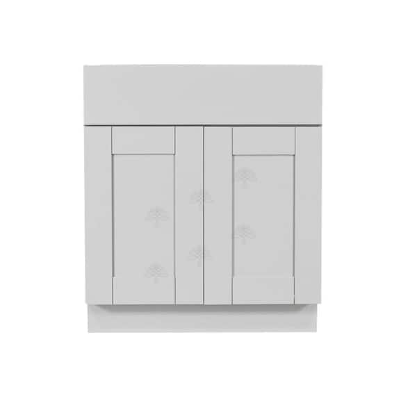 Anchester Assembled 27x34.5x24 in. Base Cabinet with 2 Doors and 1 Drawer in Light Gray