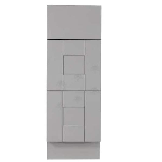 Anchester Assembled 12x34.5x24 in. Base Cabinet with 3 Drawers in Light Gray