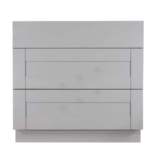 Anchester Assembled 30x34.5x24 in. Base Cabinet with 3 Drawers in Light Gray