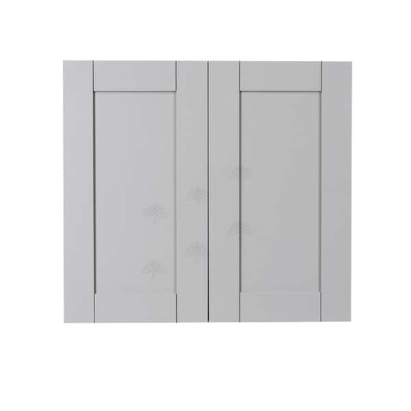 Anchester Assembled 24x30x12 in. Wall Cabinet with 2 Doors 2 Shelves in Light Gray