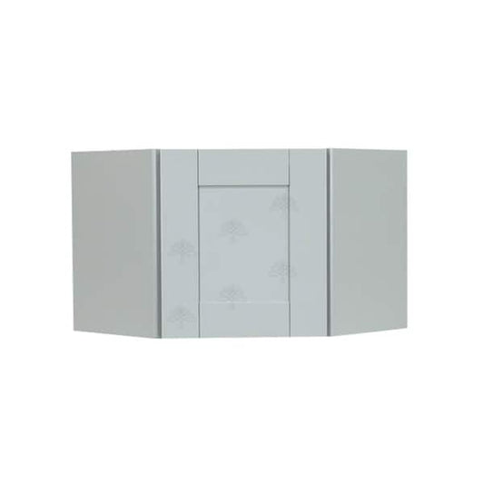 Anchester Assembled 24x12x12 in. Wall Diagonal Cabinet with 1 Door in Light Gray