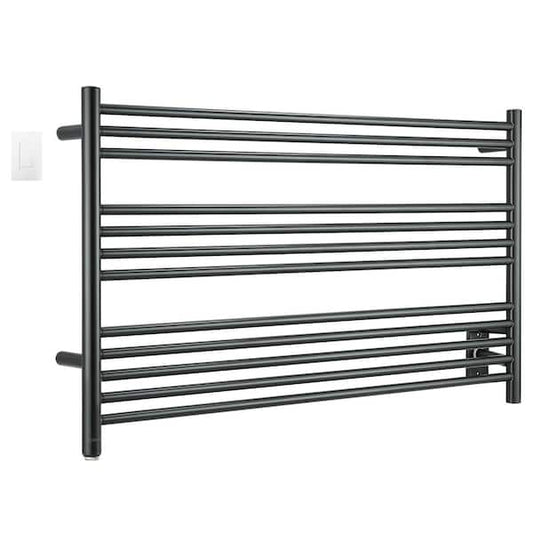 Amplia Dual 12-Bar Plug-In and Hardwire Towel Warmer in Matte Black with Wi-Fi Timer