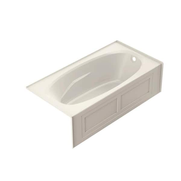 AMIGA 72 in. x 36 in. Acrylic Right-Hand Drain Alcove Rectangular 2-Panel Bathtub in Oyster