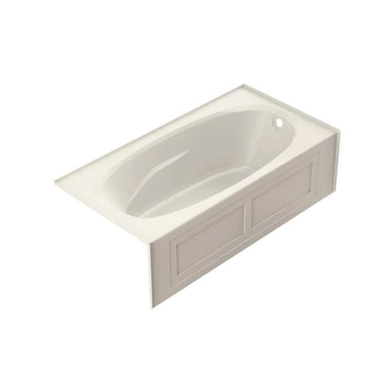 AMIGA 72 in. x 36 in. Acrylic Right-Hand Drain Alcove Rectangular 2-Panel Bathtub in Oyster