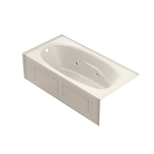 AMIGA 72 in. x 36 in. Acrylic Left-Hand Drain Rectangular 2-Panel Alcove Whirlpool Bathtub in Oyster