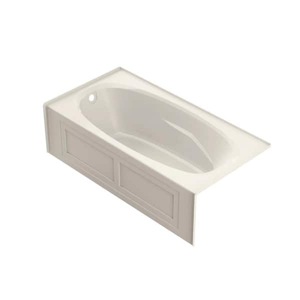 AMIGA 72 in. x 36 in. Acrylic Left Hand Drain Alcove Rectangular Soaking Bathtub in Oyster