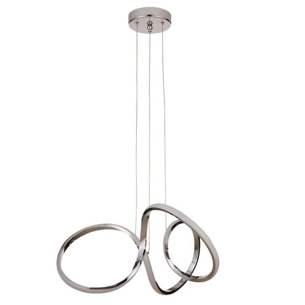 Amora 75-Watt Integrated LED Dimmable Modern Polished Chrome Chandelier