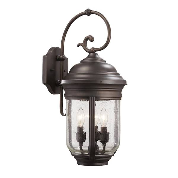 Amherst 3-Light Iron Oxide Outdoor Wall Lantern Sconce