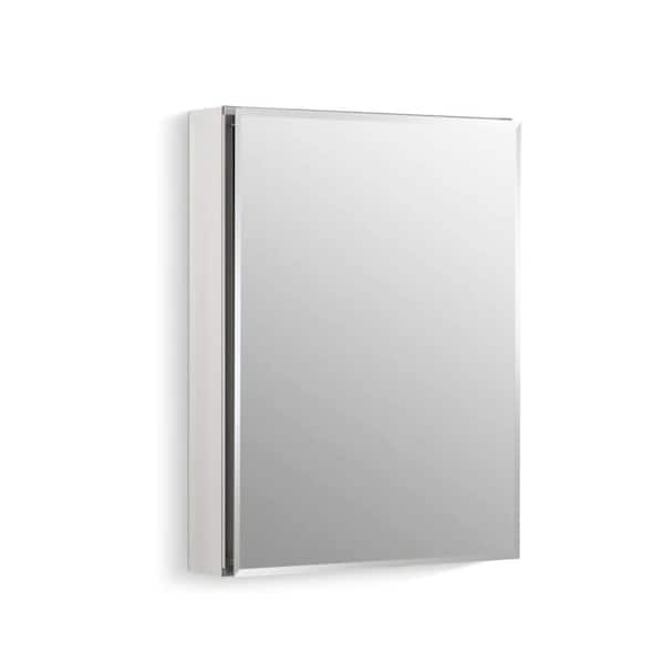 Anaelle 20 in. W x 26 in. H Small Rectangular Silver Aluminum Recessed or Surface Mount Medicine Cabinet with Mirror