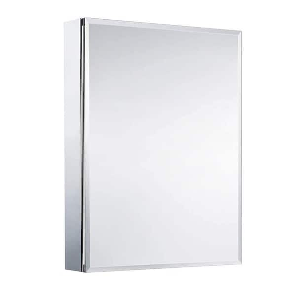 Anaelle 24 in. W x 30 in. H Medium Rectangular Silver Aluminum Recessed or Surface Mount Medicine Cabinet with Mirror