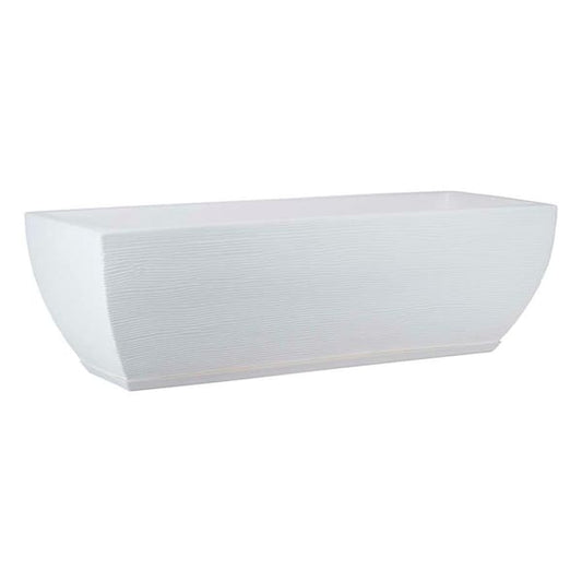 Amsterdan Large White Plastic Resin Indoor and Outdoor Floreira Planter Bowl