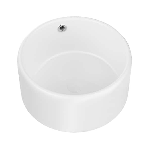 Amuering 16 in. Topmount Bathroom Sink in White