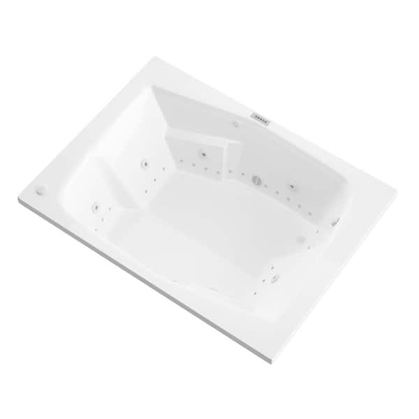 Amethyst Diamond Series 6 ft. Right Drain Rectangular Drop-in Whirlpool and Air Bath Tub in White